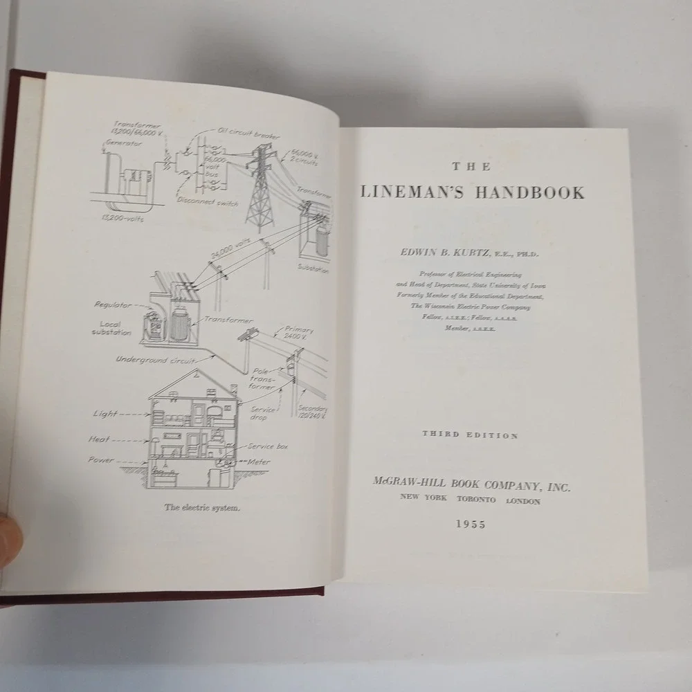 The Lineman's Handbook (Kurtz) 3rd Edition 1955 HC — McGraw-Hill